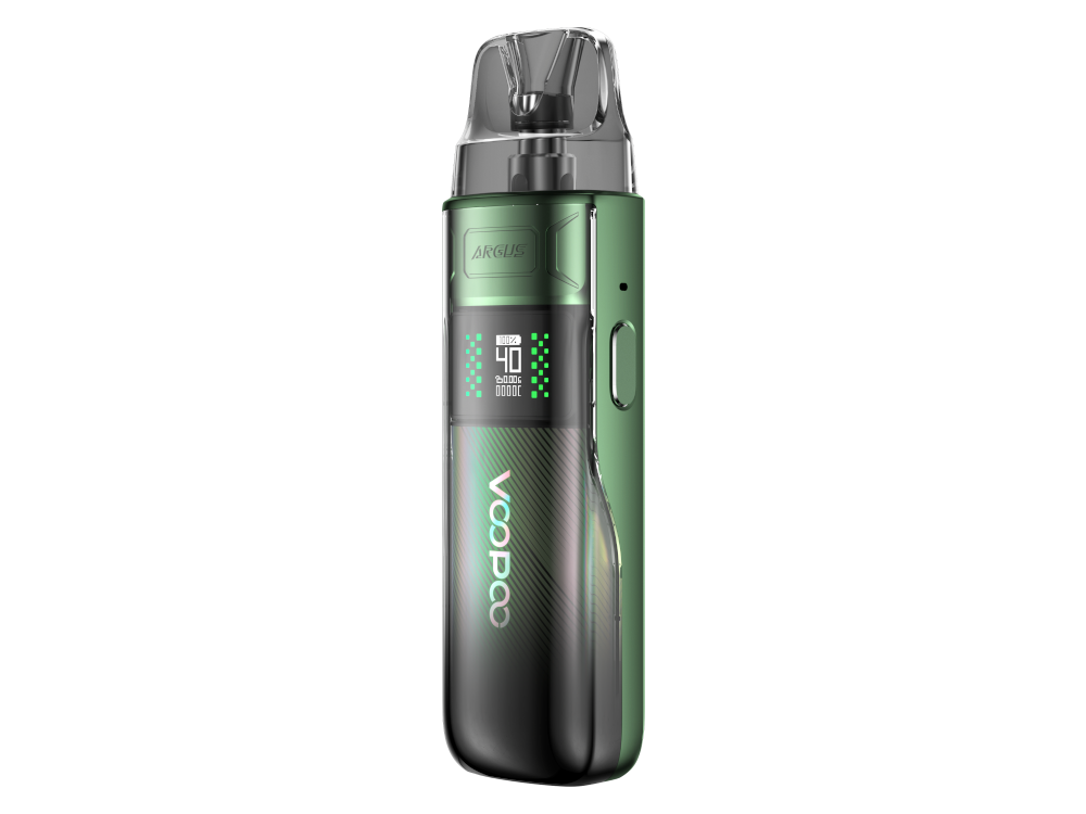 VooPoo Argus E40 Pod-System mit 40 Watt, 1800mAh, 4,5ml in verschiedenen Farben abgebildet, ideal für Dampfer.