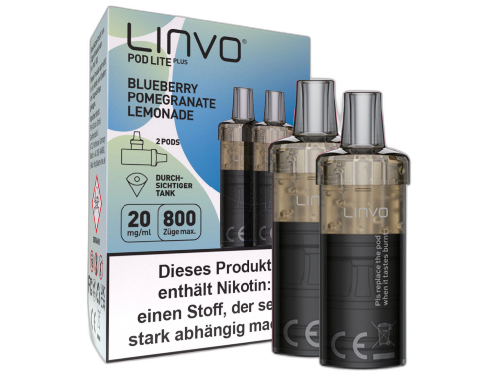 Linvo - Pod Lite Plus Cartridge 20 mg/ml (2 Stück pro Packung) - Blueberry Pomegranate Lemonade