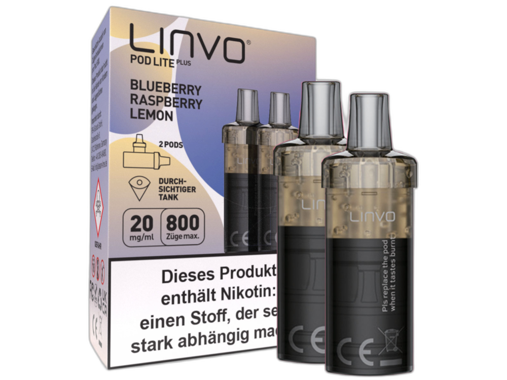 Linvo - Pod Lite Plus Cartridge 20 mg/ml (2 Stück pro Packung) - Blueberry Pomegranate Lemonade