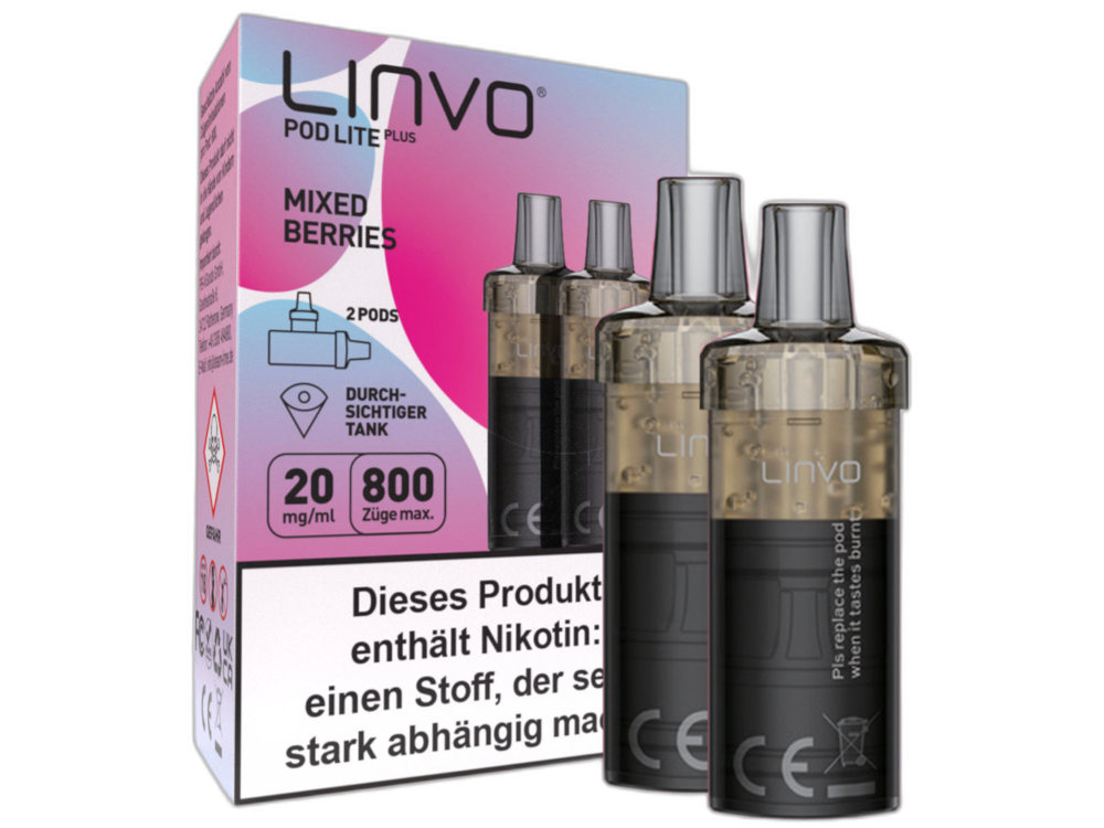 Linvo - Pod Lite Plus Cartridge 20 mg/ml (2 Stück pro Packung) - Blueberry Pomegranate Lemonade