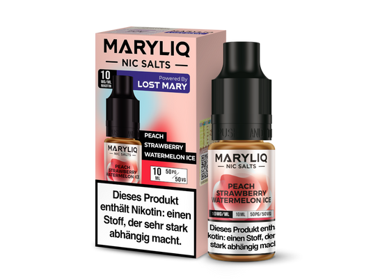 MARYLIQ - Nikotinsalz Liquid - Peach Strawberry Watermelon Ice