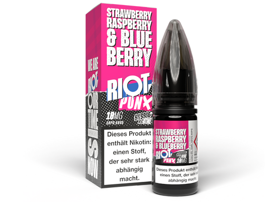 Riot Squad - PUNX - Hybrid Nikotinsalz Liquid - Strawberry, Raspberry & Blueberry