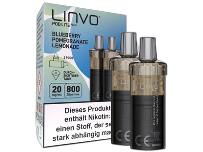 Linvo - Pod Lite Plus Cartridge 20 mg/ml (2 Stück pro Packung) - Blueberry Pomegranate Lemonade